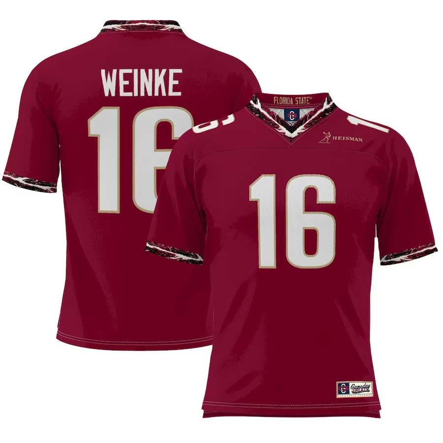Men's Florida State Seminoles Chris Weinke Red Player Game Jersey sports jersey product view 1