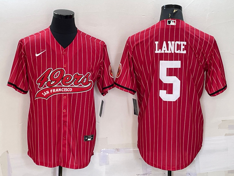 Men's San Francisco 49ers Trey Lance Red Player Jersey Joint Edition football jersey product view 1