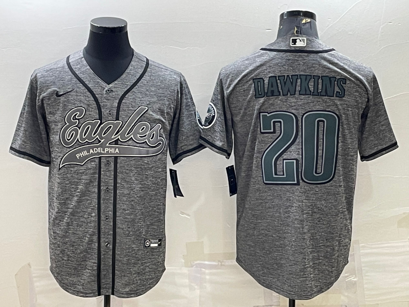Men's Philadelphia Eagles Brian Dawkins Gray Player Jersey Joint Edition football jersey product view 1