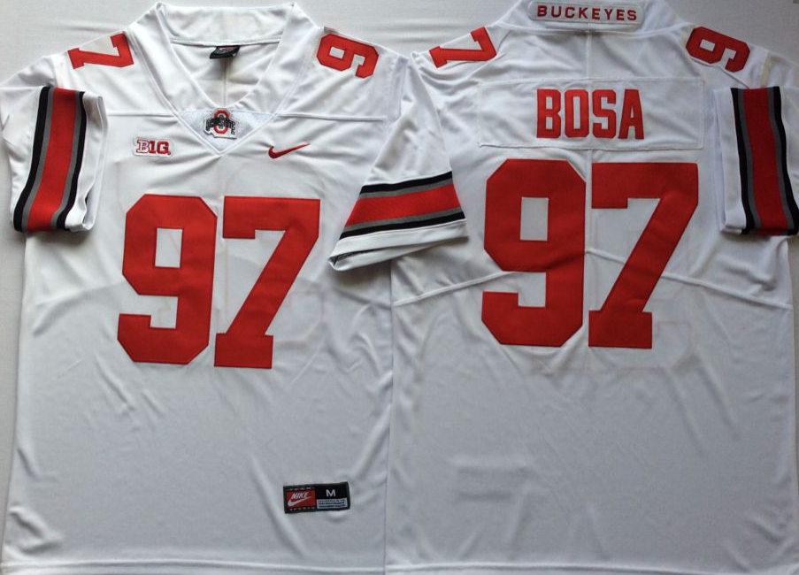 Men's Ohio State Buckeyes Joey Bosa White Player Game Jersey sports jersey product view 1