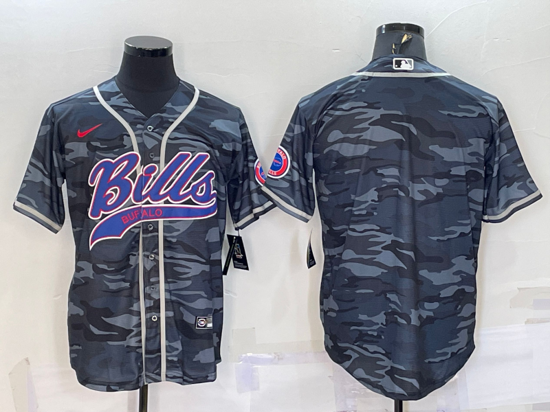 Men's Buffalo Bills Grey Camouflage Blank Jersey football jersey product view 1