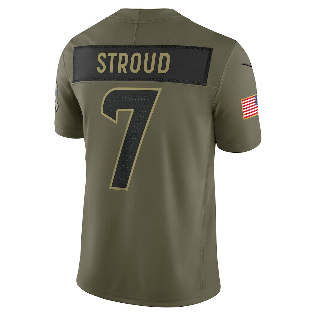 H.Texans #7 C.J. Stroud Olive 2025 Salute to Service Limited Jersey football jersey product view 1
