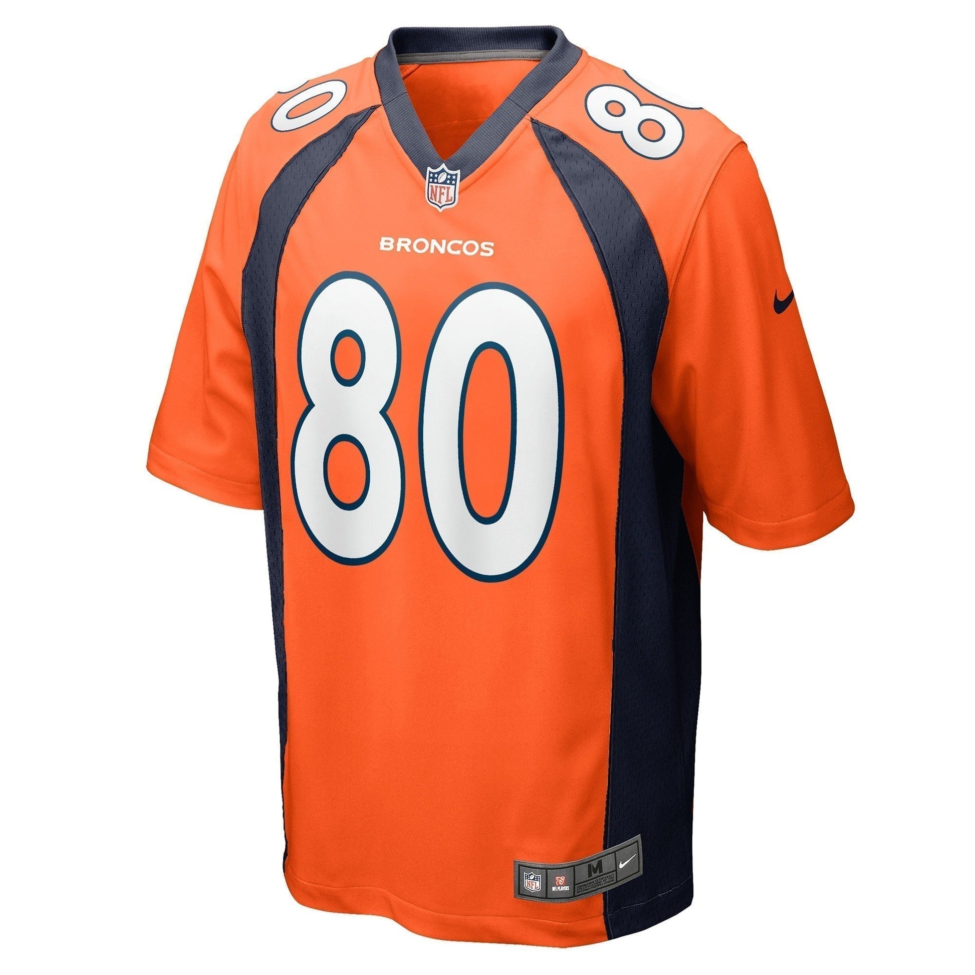 Greg Dulcich Denver Broncos Game Jersey - Orange football jersey product view 2