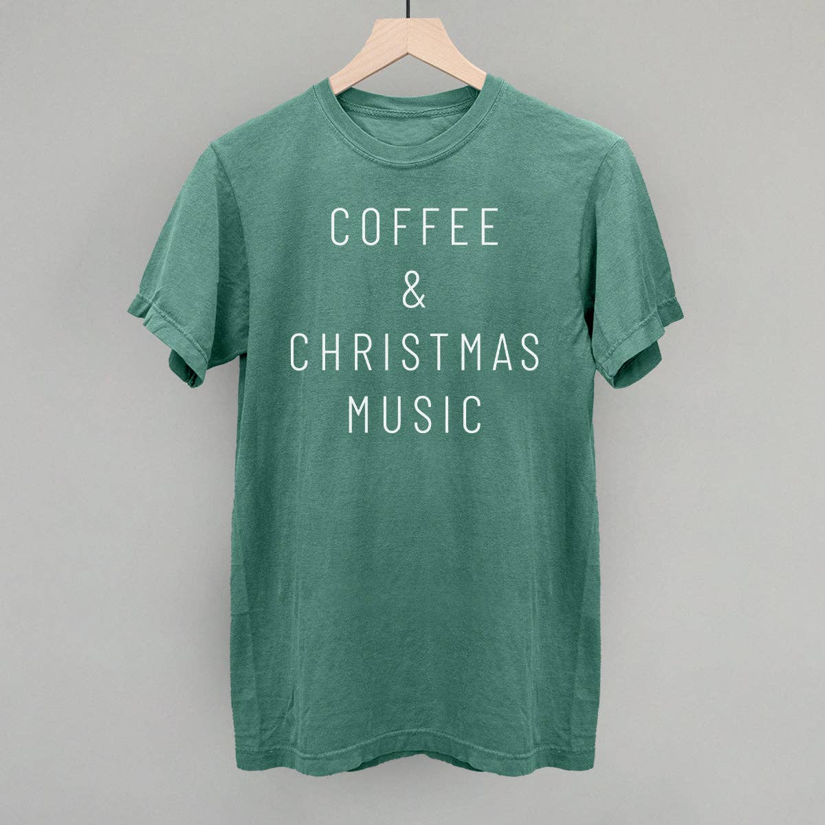Coffee & Christmas Music Unisex T-shirt, Sweatshirt, Hoodie, Long Sleeve Tee - T-Shirt, Sweatshirt, Hoodie