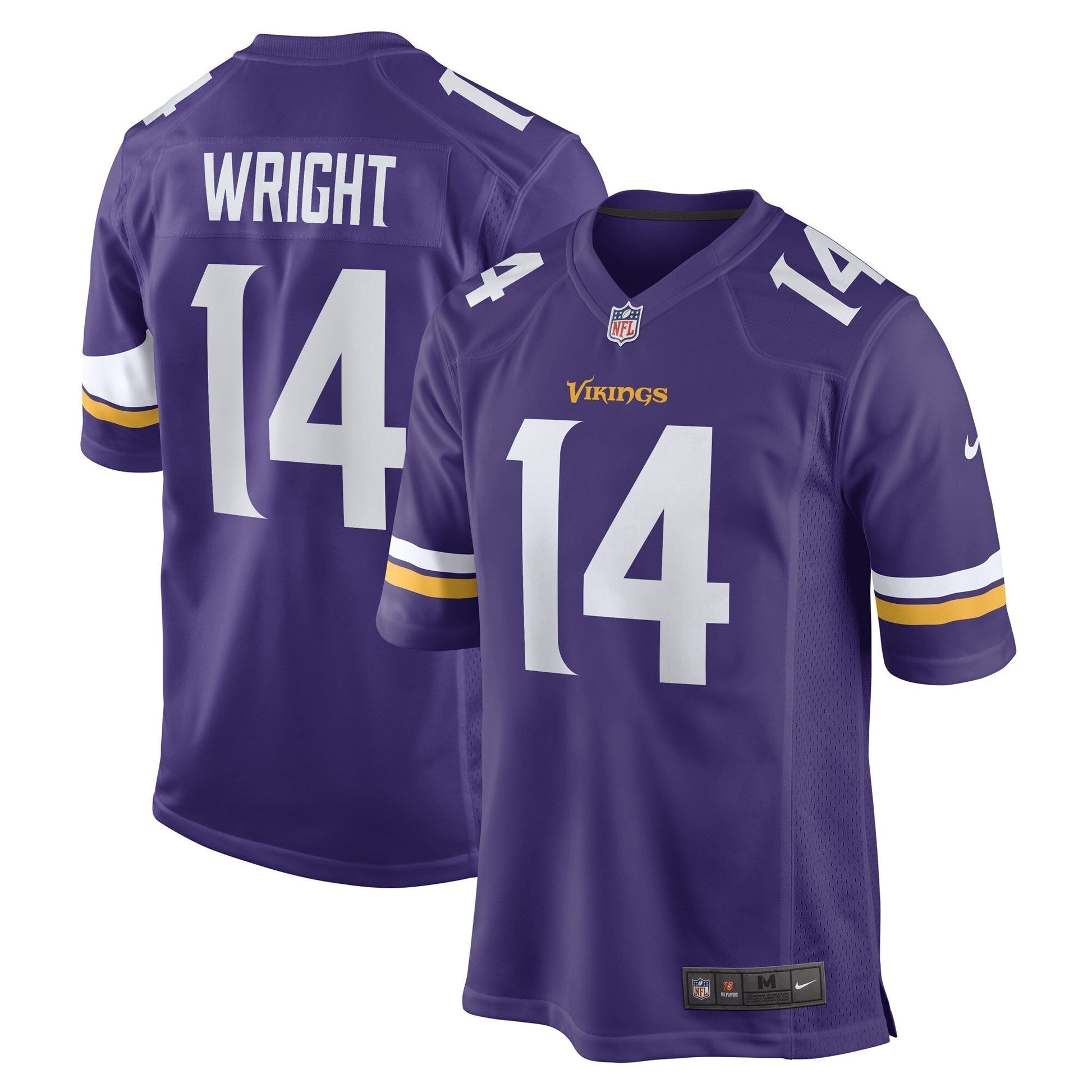 Ryan Wright Minnesota Vikings Game Jersey - Purple football jersey product view 1