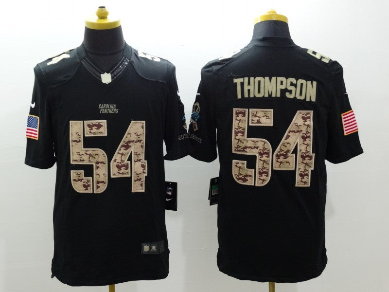 Men's Carolina Panthers Shaq Thompson #54 Black Game Player Jersey1 football jersey product view 1