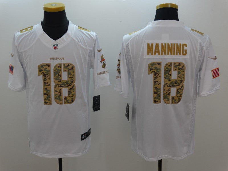 Men's Denver Broncos Peyton Manning #18 White Game Player Jersey1 football jersey product view 1