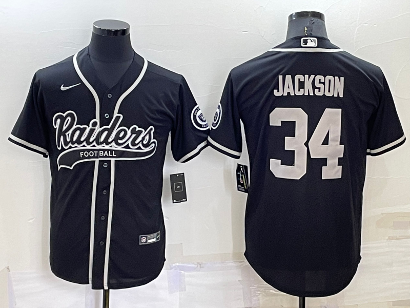 Men's Las Vegas Raiders Bo Jackson Black Player Jersey Joint Edition football jersey product view 1
