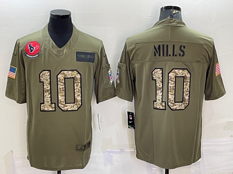 Men's Houston Texans Davis Mills #10 Brown Player Jersey1 football jersey product view 1
