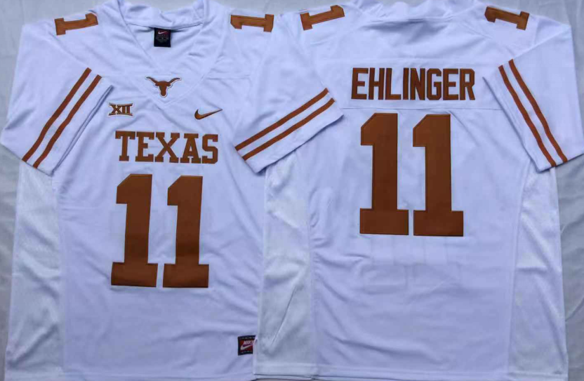 Men's Texas Longhorns Sam Ehlinger White Replica Team Jersey sports jersey product view 1