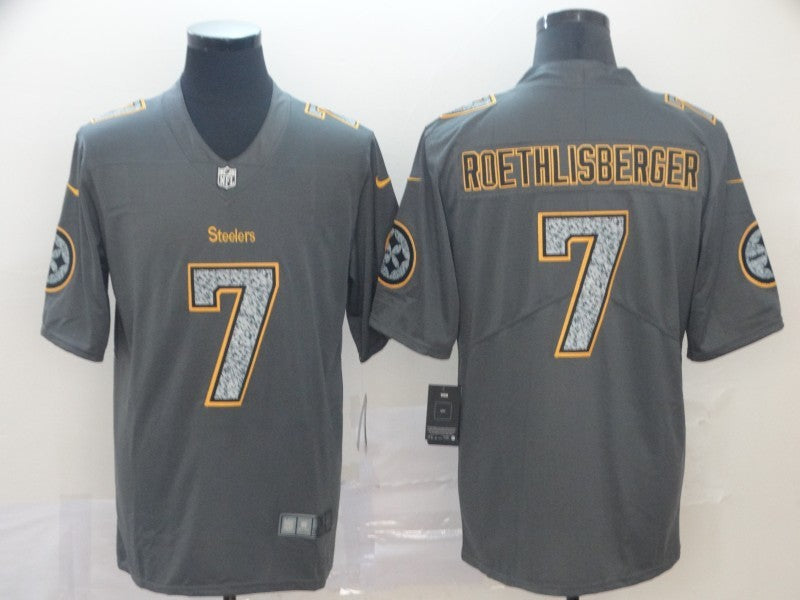 Men's Pittsburgh Steelers Ben Roethlisberger #7 Gray Game Jersey1 football jersey product view 1