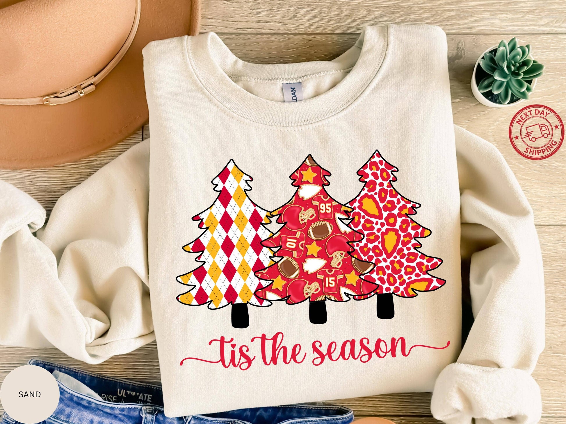 Kansas City Football Merry Christmas Sweatshirt Unisex T-shirt, Sweatshirt, Hoodie, Long Sleeve Tee - T-Shirt, Sweatshirt, Hoodie