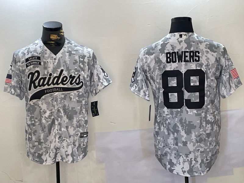 Men's Las Vegas Raiders Brock Bowers #89 Arctic Camo Salute to Service Limited Jersey1 football jersey product view 1