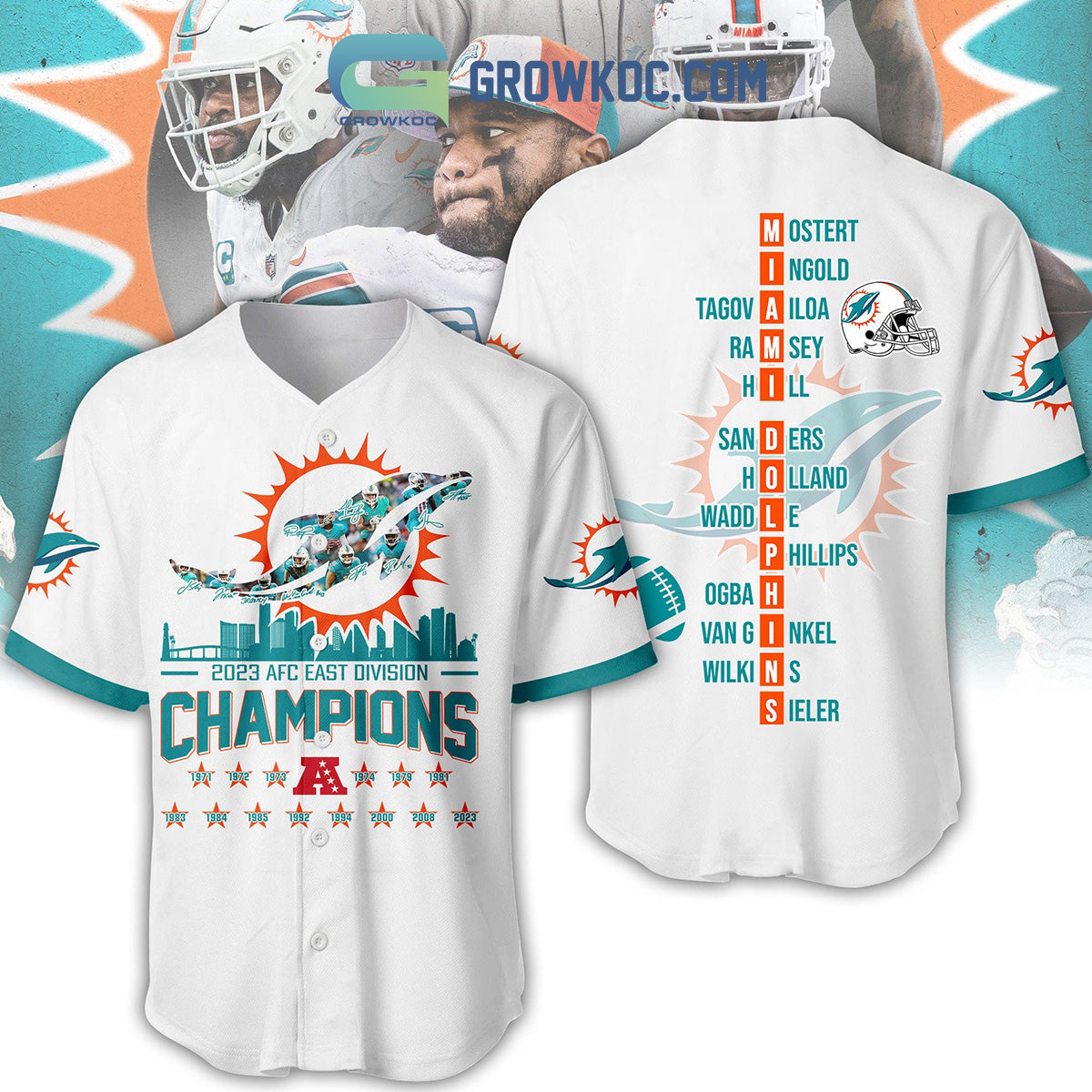 2023 Miami Dolphins AFC Champions Baseball Jersey Unisex T-shirt, Sweatshirt, Hoodie, Long Sleeve Tee - T-Shirt, Sweatshirt, Hoodie
