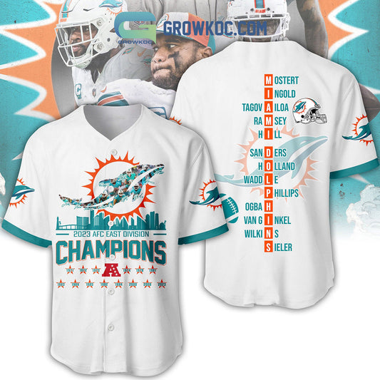 2023 Miami Dolphins AFC Champions Baseball Jersey Unisex T-shirt, Sweatshirt, Hoodie, Long Sleeve Tee - T-Shirt, Sweatshirt, Hoodie