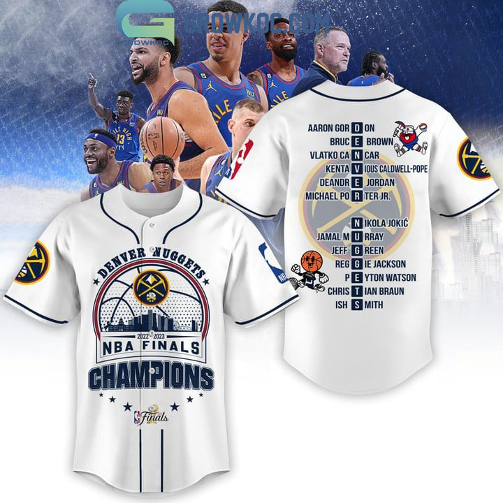 2023 NBA Finals Champions Denver Nuggets Bring It In White Design Baseball Jersey Unisex T-shirt, Sweatshirt, Hoodie, Long Sleeve Tee - T-Shirt, Sweatshirt, Hoodie