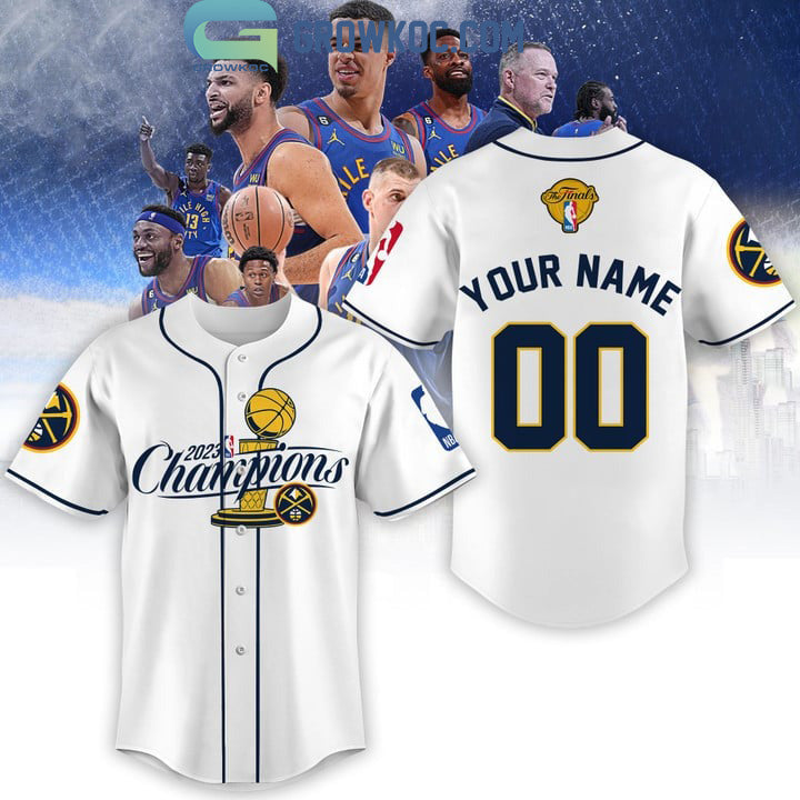 2023 NBA Finals Champions White Design Baseball Jersey Unisex T-shirt, Sweatshirt, Hoodie, Long Sleeve Tee - T-Shirt, Sweatshirt, Hoodie