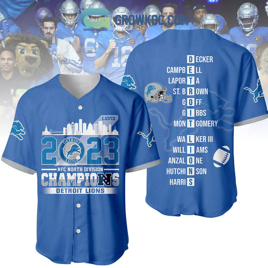 2023 NFC North Division Champions Blue Design Baseball Jersey Unisex T-shirt, Sweatshirt, Hoodie, Long Sleeve Tee - T-Shirt, Sweatshirt, Hoodie