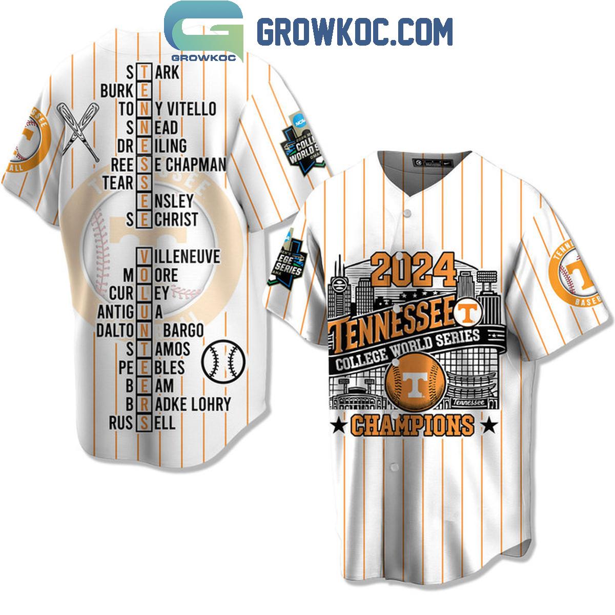 2024 Tennessee College World Series Champions Personalized Baseball Jersey Unisex T-shirt, Sweatshirt, Hoodie, Long Sleeve Tee - T-Shirt, Sweatshirt, Hoodie