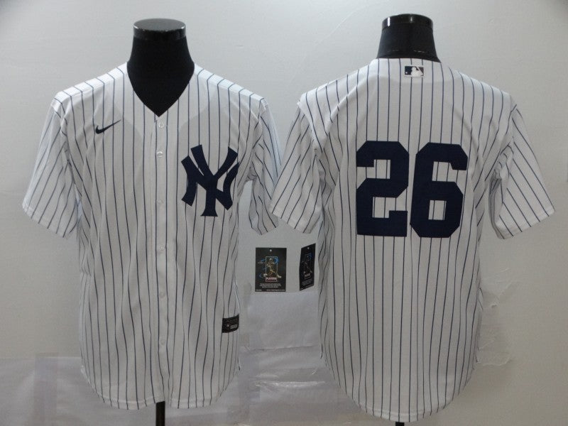 Men's New York Yankees DJ LeMahieu #26 White Replica Player Name Jersey1 baseball jersey product view 1
