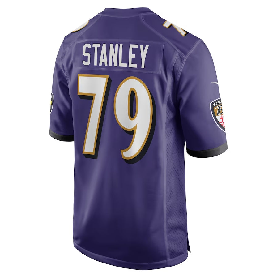 B.Ravens #79 Ronnie Stanley Purple Game Jersey Stitched American Football Jerseys football jersey product view 1