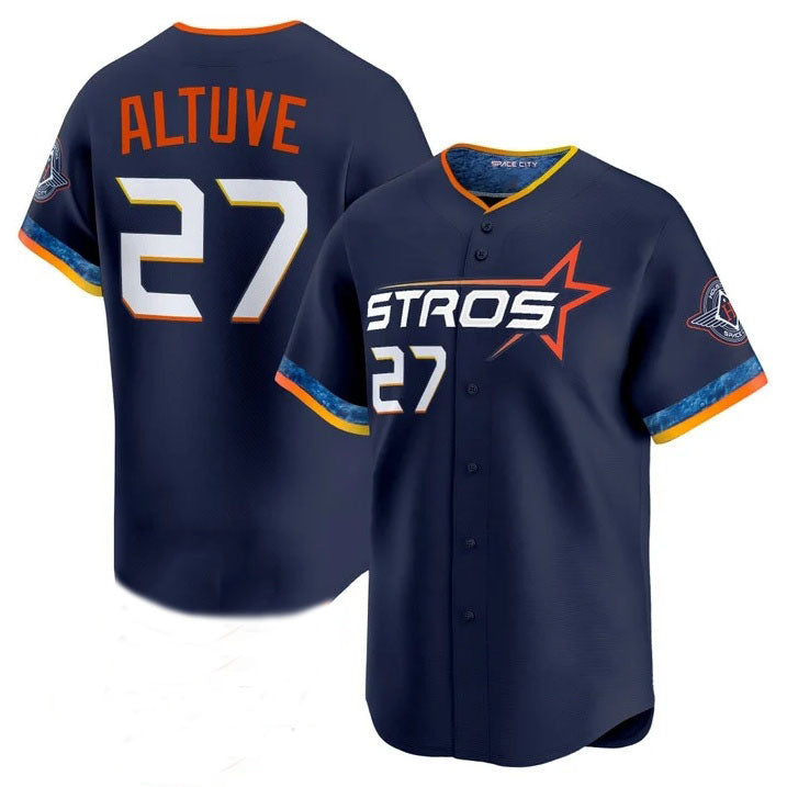 Houston Astros #27 Jose Altuve Navy 2025 City Connect Limited Stitched Baseball Jersey baseball jersey product view 1