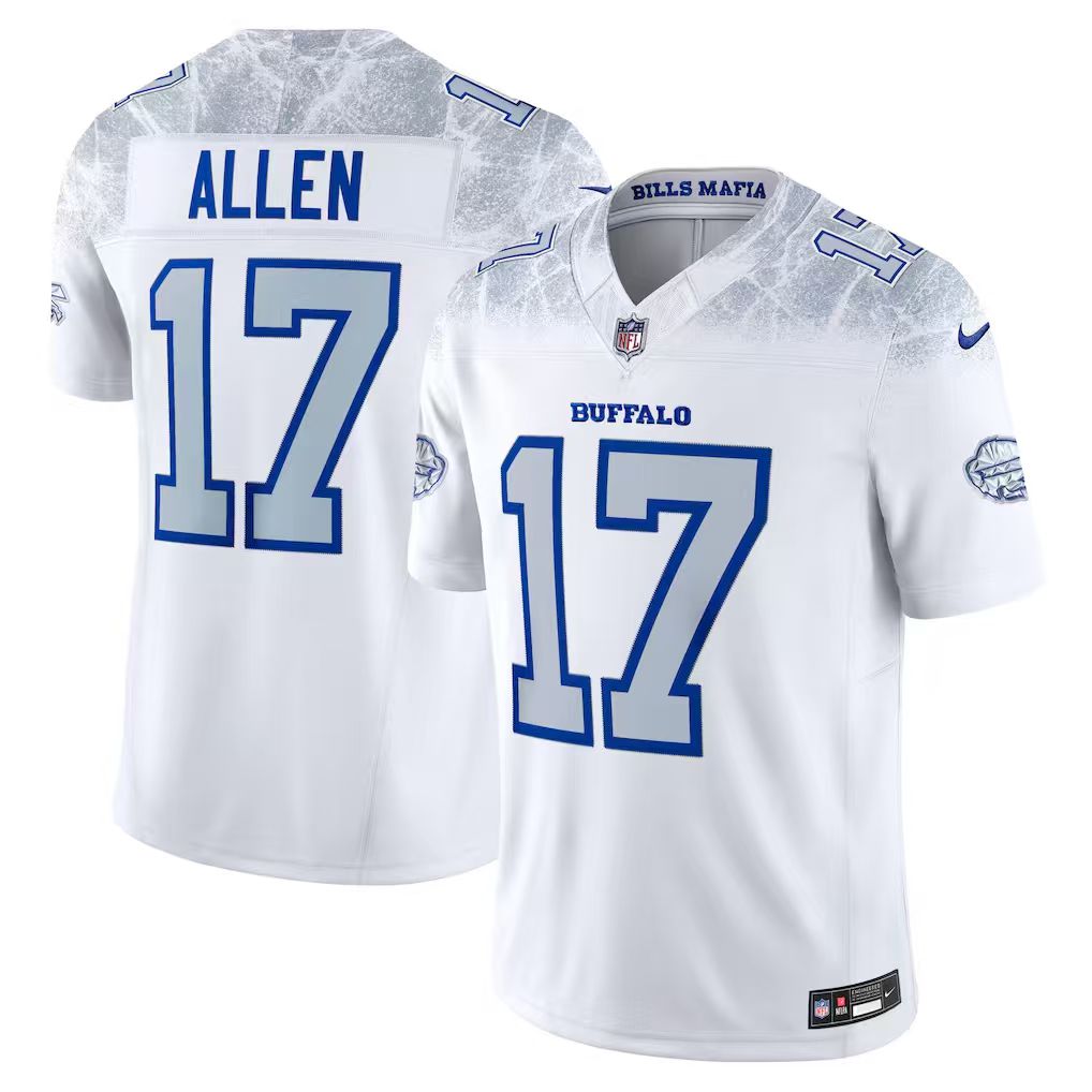 Men's Buffalo Bills Josh Allen White 2025 Rivalries Collection F.U.S.E. VaporLimited Stitched Jersey football jersey product view 1