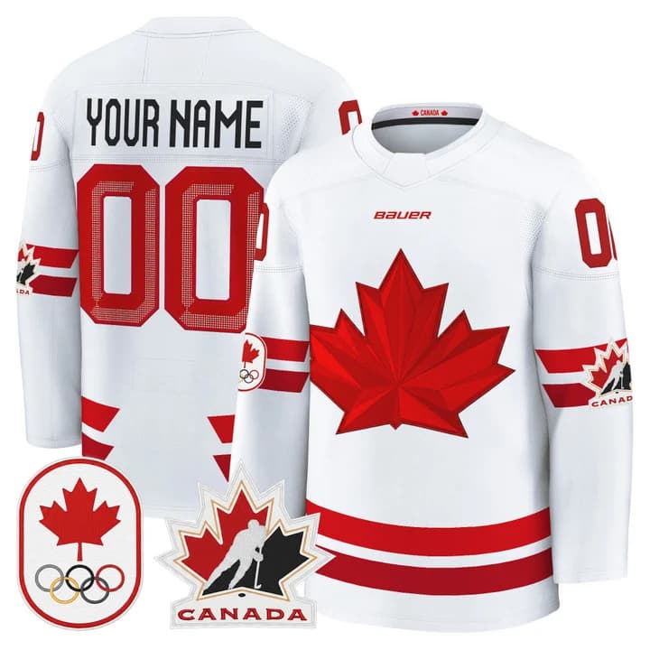 Custom Canada 2026 Olympic Jersey - White sports jersey product view 1