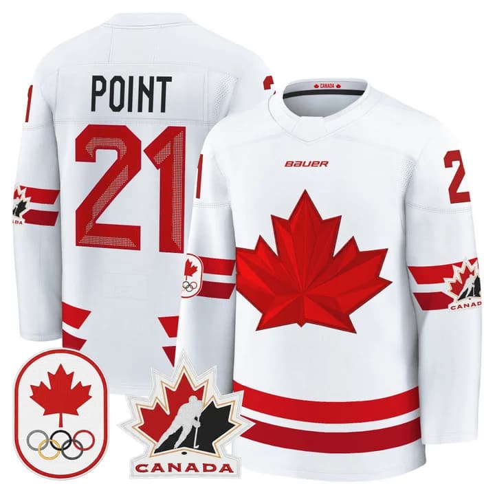 Brayden Point Canada 2026 Olympic Jersey - White sports jersey product view 1