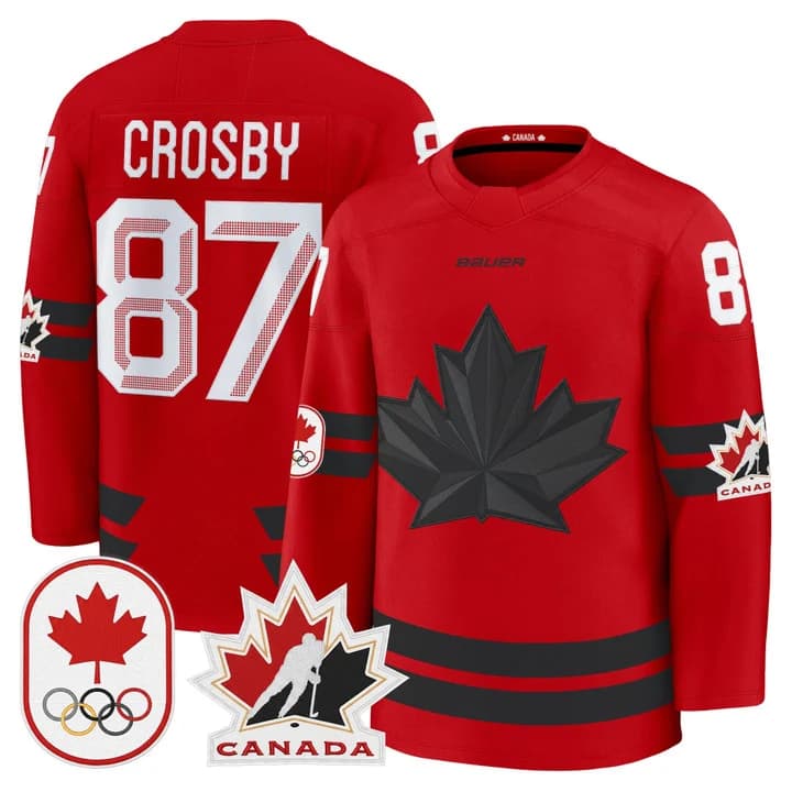 Sidney Crosby Canada 2026 Olympic Jersey - Red sports jersey product view 1