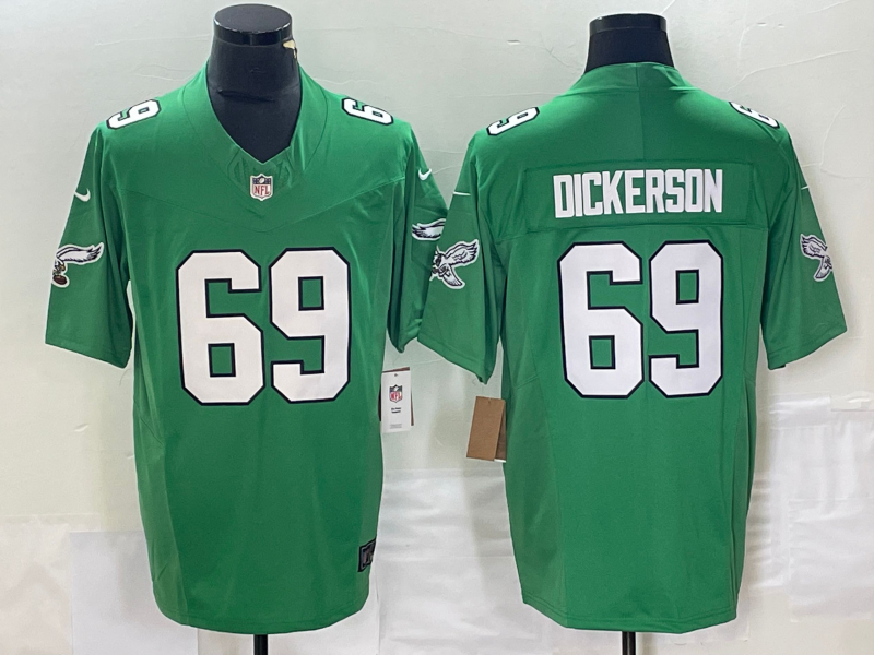 Men's Philadelphia Eagles Landon Dickerson Kelly Green Alternate Game Jersey football jersey product view 1
