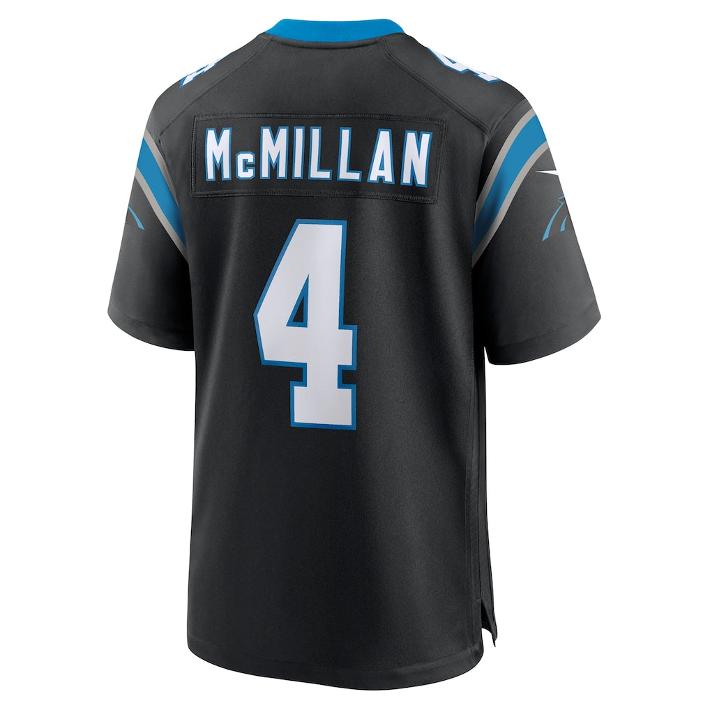 C.Panthers #4 Tetairoa McMillan Black 2025 NFL Draft First Round Pick Game Jersey football jersey product view 1