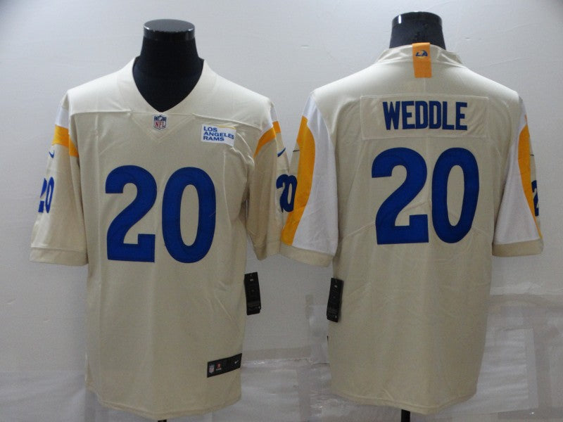 Men's Los Angeles Rams Eric Weddle #20 Beige Game Jersey1 football jersey product view 1