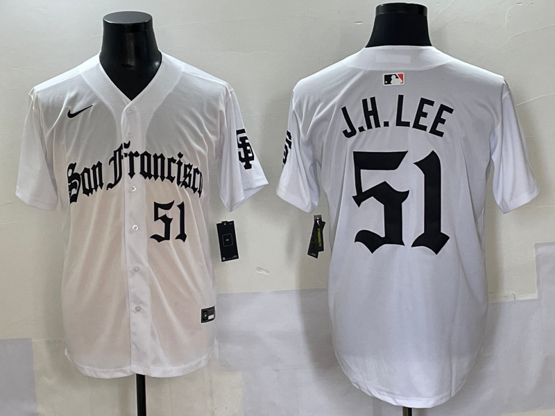 Men's San Francisco Giants Jung Hoo Lee White Replica Player Jersey baseball jersey product view 1