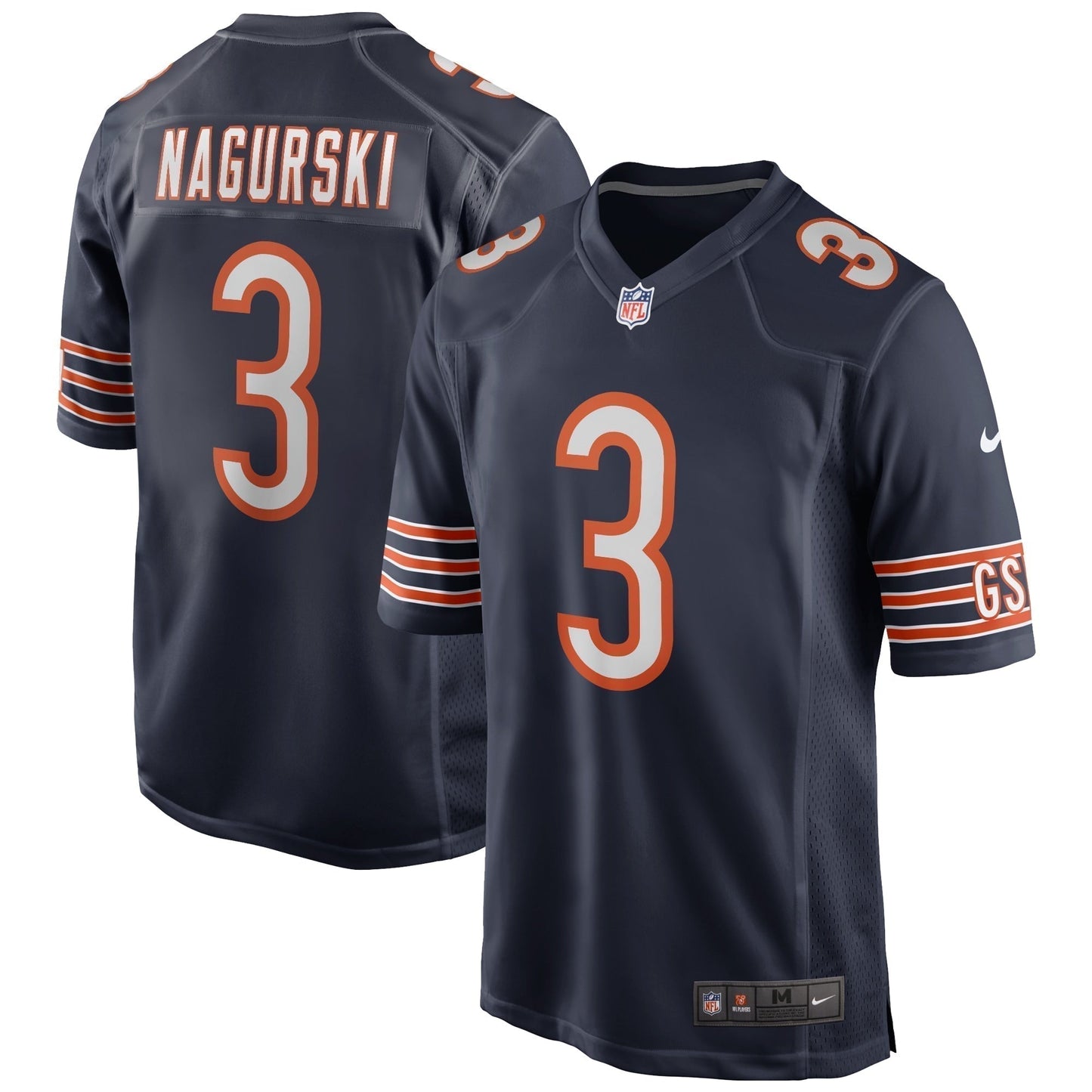 Bronko Nagurski Chicago Bears Game Retired Jersey - Navy football jersey product view 1
