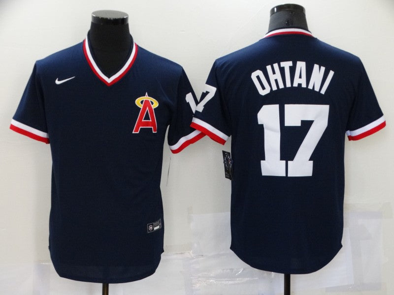 Men's Los Angeles Angels Shohei Ohtani Navy Printed Baseball Jersey baseball jersey product view 1