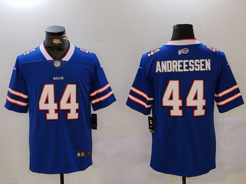 Men's Buffalo Bills Joe Andreessen #44 Royal Game Jersey1 football jersey product view 1