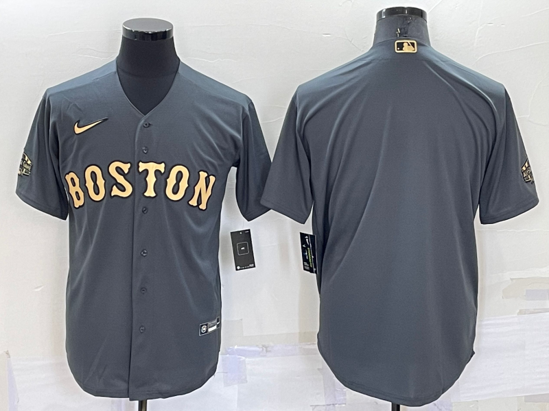 Men's Boston Red Sox Gray Blank Jersey baseball jersey product view 1