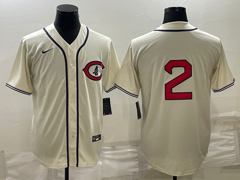 Men's Chicago Cubs Nico Hoerner #2 Cream Player Name Jersey baseball jersey product view 1