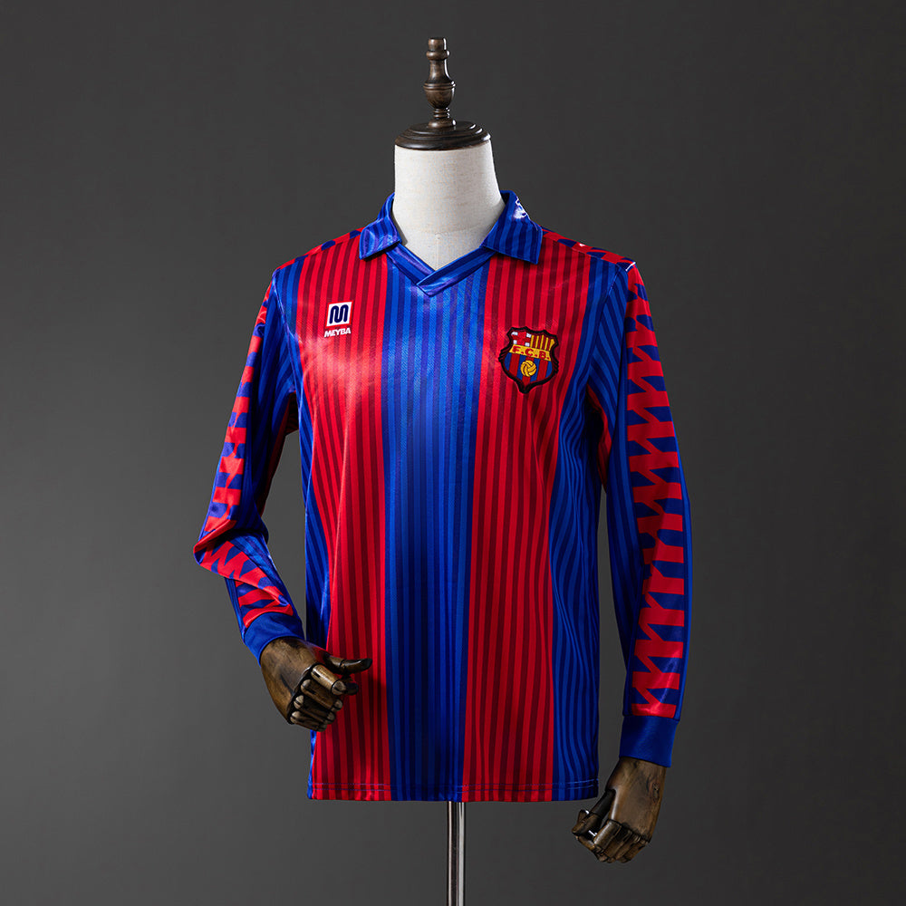 Barcelona 1992 Home Long Sleeve Retro Jersey sports jersey product view 1