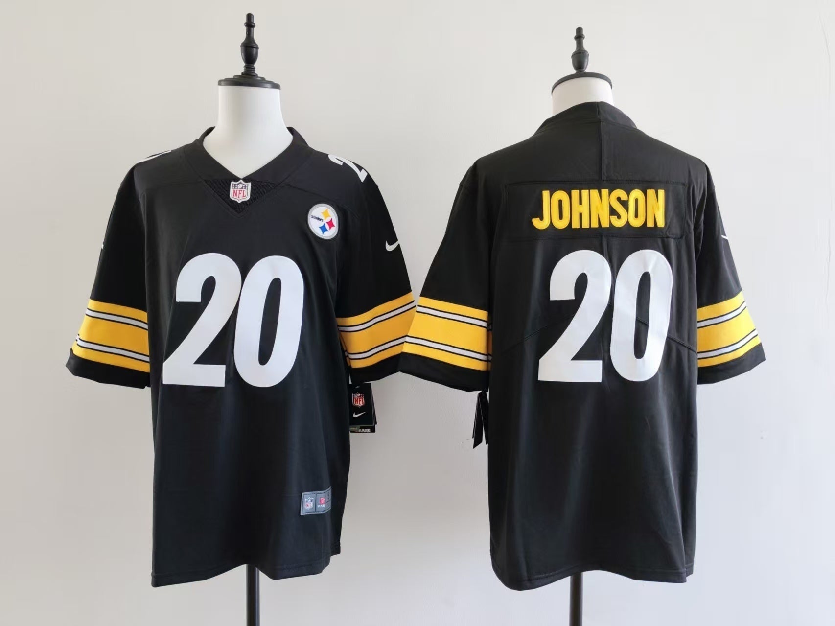 Men's Pittsburgh Steelers Kaleb Johnson Jersey - Black football jersey product view 1