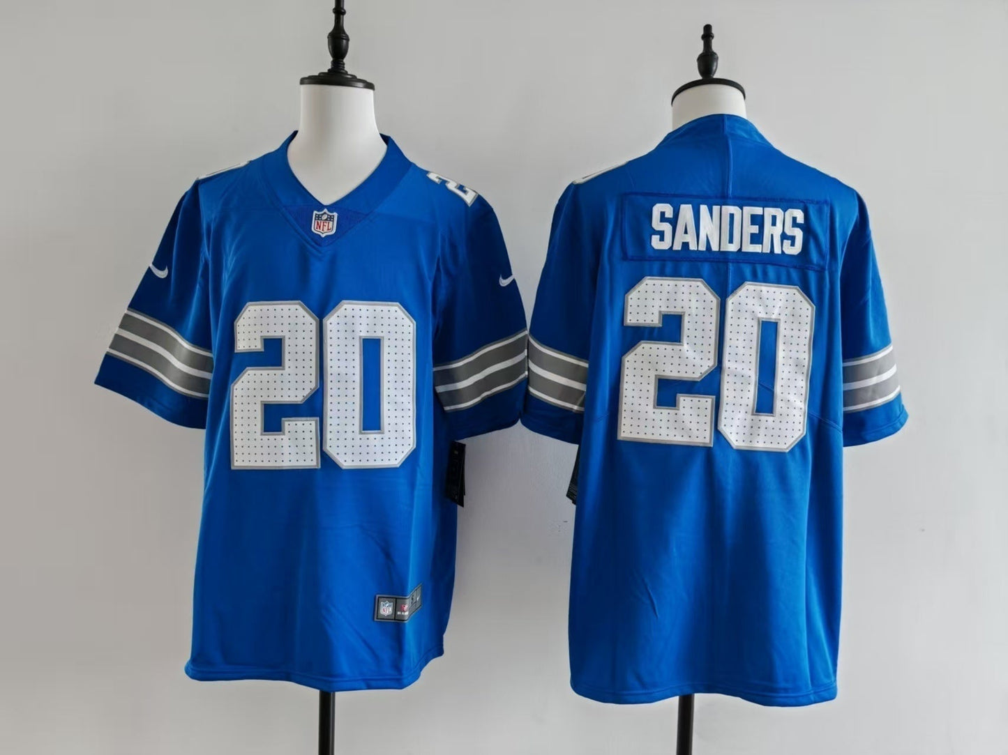Men's Detroit Alex Barry Sanders Jersey - Blue football jersey product view 1