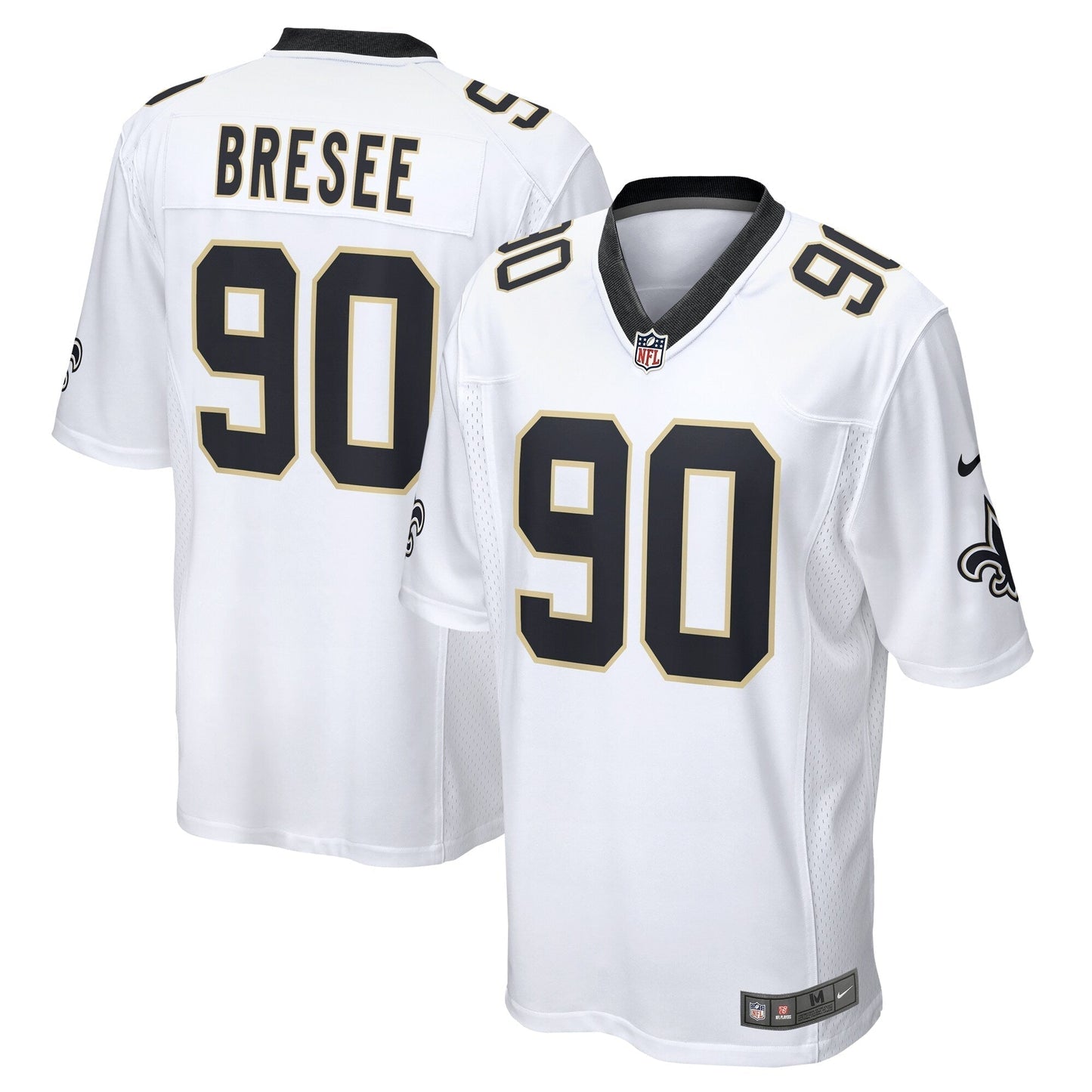 Bryan Bresee New Orleans Saints Game Jersey - White football jersey product view 1