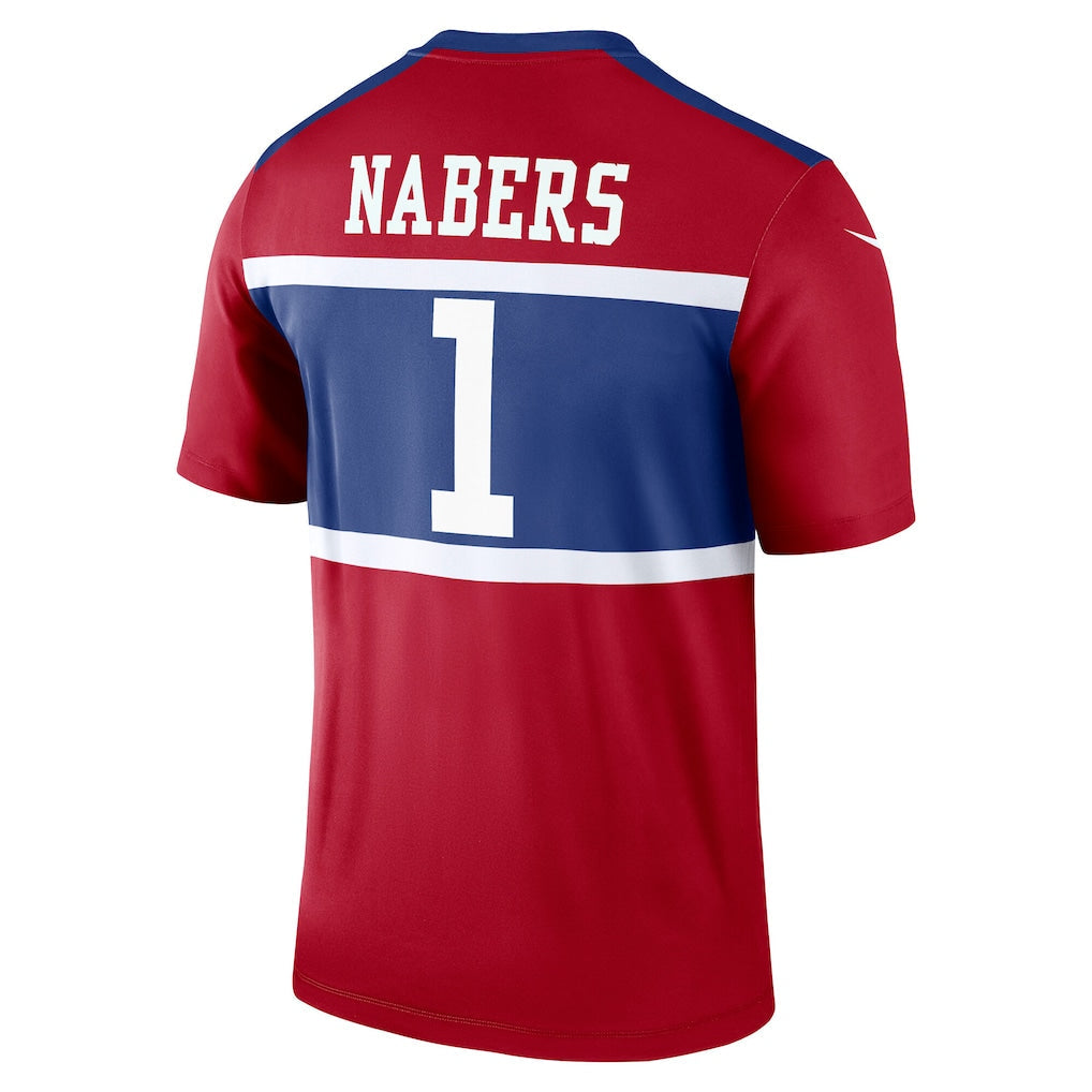 NY.Giants #1 Malik Nabers Red Legend Player Performance Top Jersey sports jersey product view 1