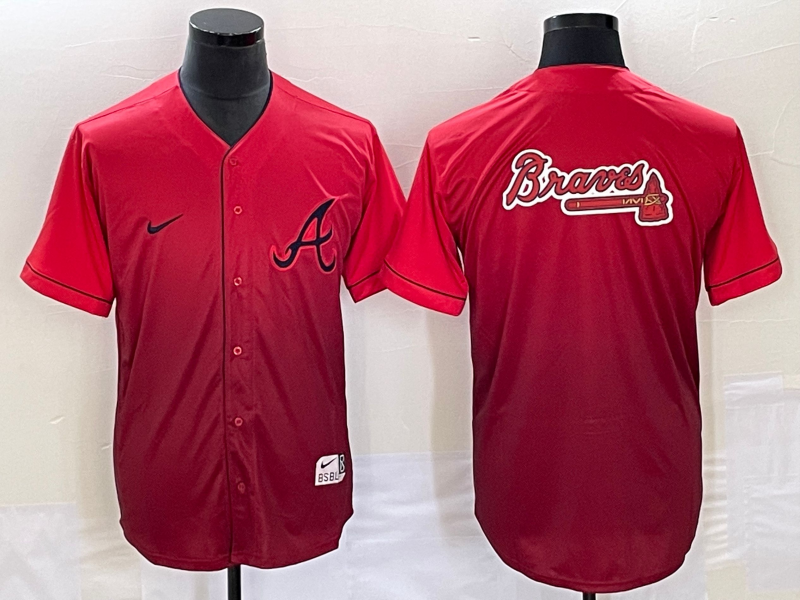 Men's Atlanta Braves Red Replica Player Jersey1 baseball jersey product view 1