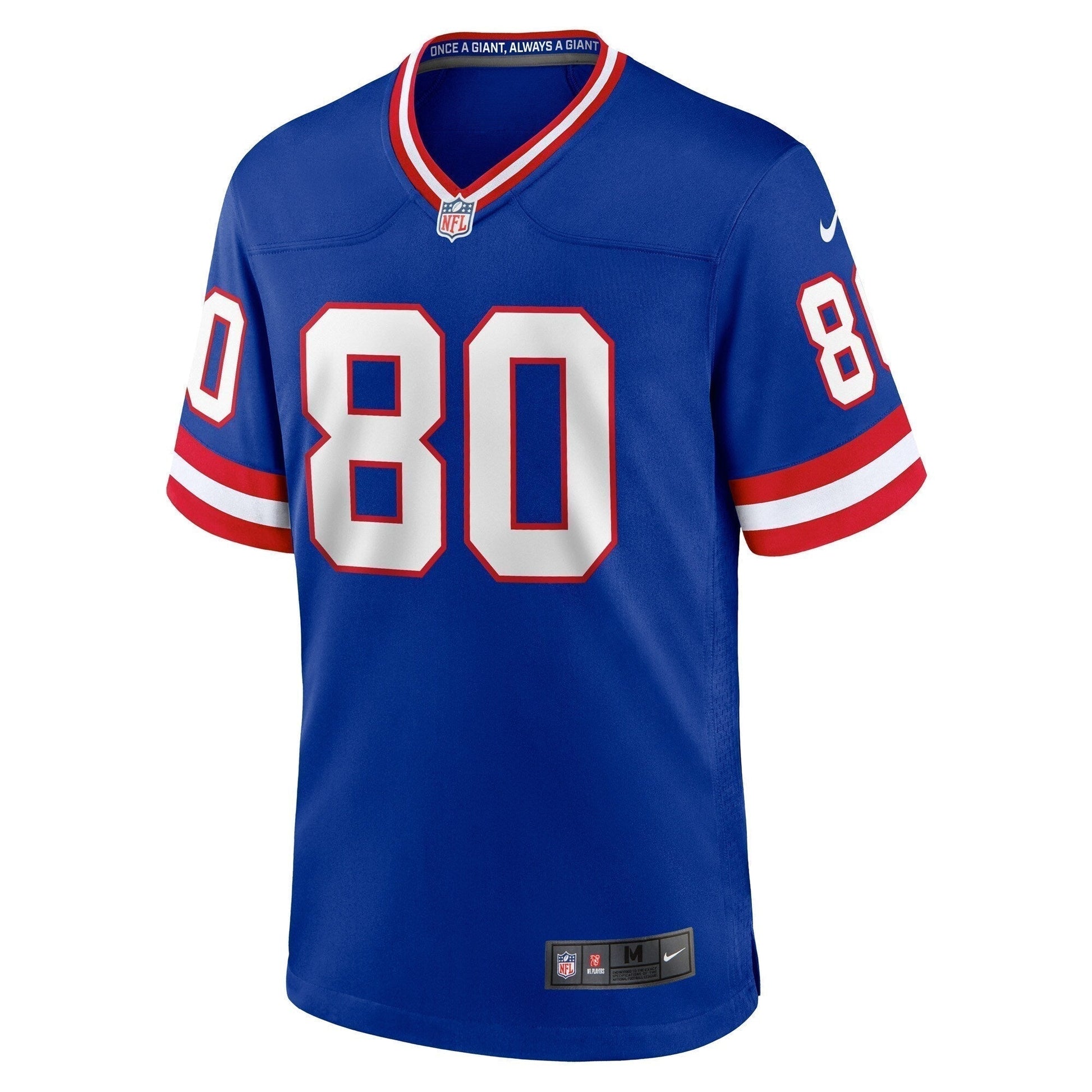 Jeremy Shockey New York Giants Classic Retired Game Jersey - Royal football jersey product view 2