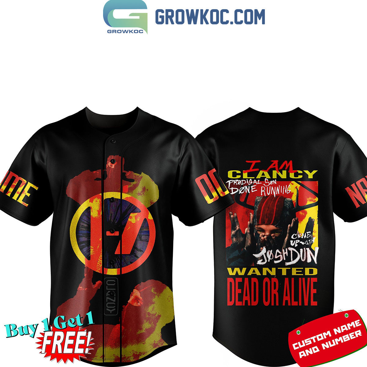 21 Pilots I Am Clancy Wanted Dead Or Alive Personalized Baseball Jersey Unisex T-shirt, Sweatshirt, Hoodie, Long Sleeve Tee - T-Shirt, Sweatshirt, Hoodie