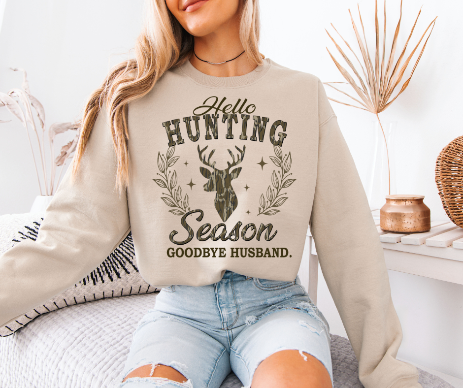 Hello Hunting Season Unisex T-shirt, Sweatshirt, Hoodie, Long Sleeve Tee - T-Shirt, Sweatshirt, Hoodie