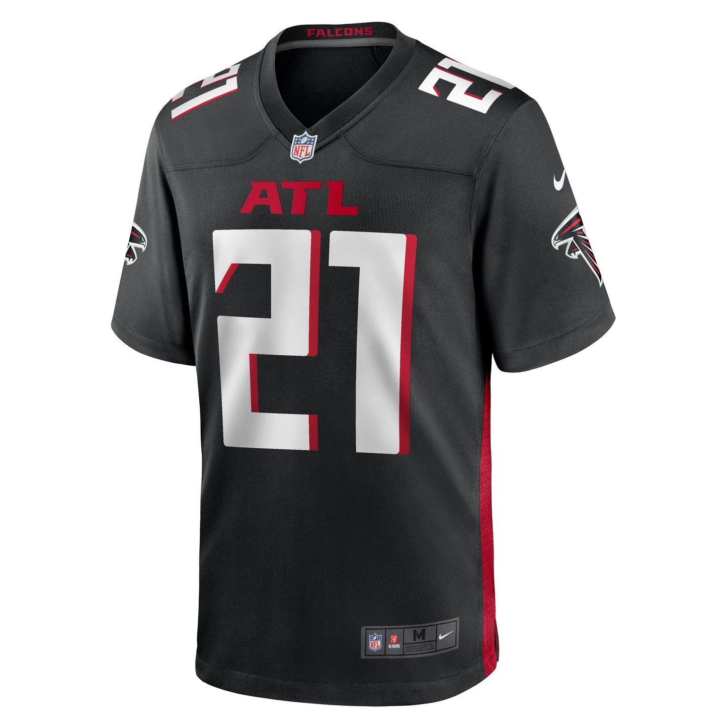 Mike Hughes Atlanta Falcons Game Jersey - Black football jersey product view 2