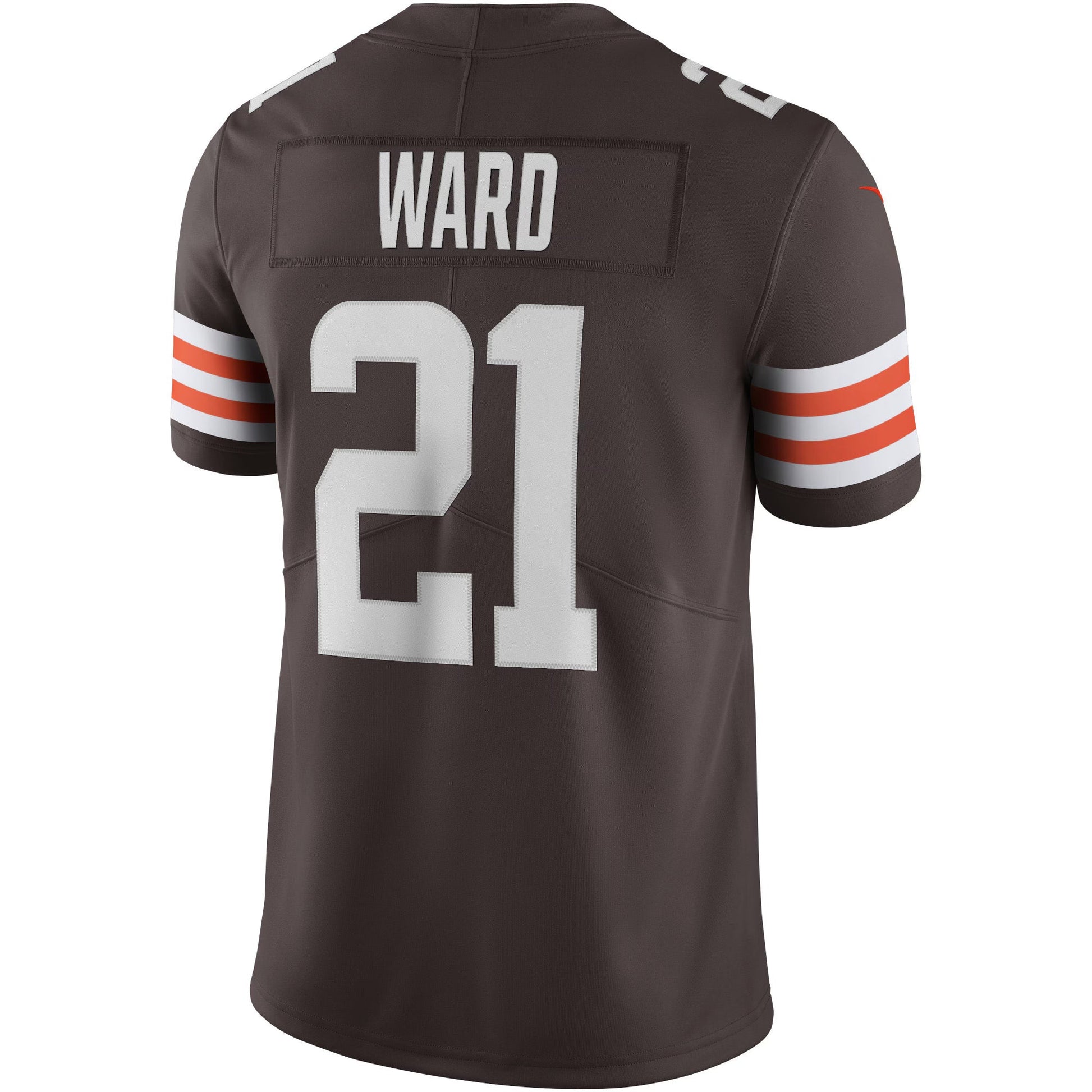 Cleveland Browns Denzel Ward Brown Vapor Limited Jersey football jersey product view 1